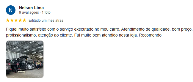 Avaliação 5 estrelas do Nelson Lima no Google Reviews sobre serviço de qualidade do Posto 13 GNV